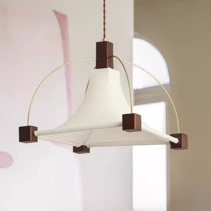 Interior Design Remote - Lampu Gantung Restoran Kain Persegi Elegan