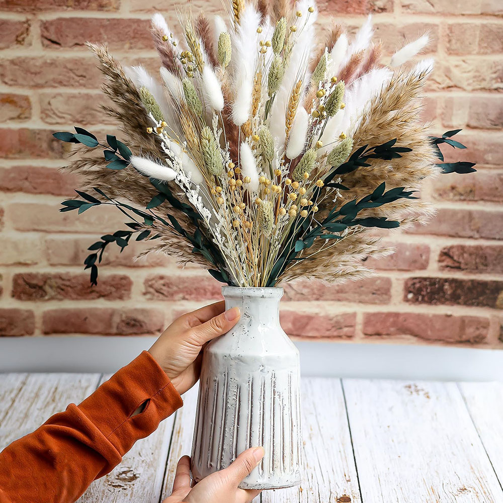 Dried Pampas Bundle - 100 pcs Buket Rumput Pampas Kering,