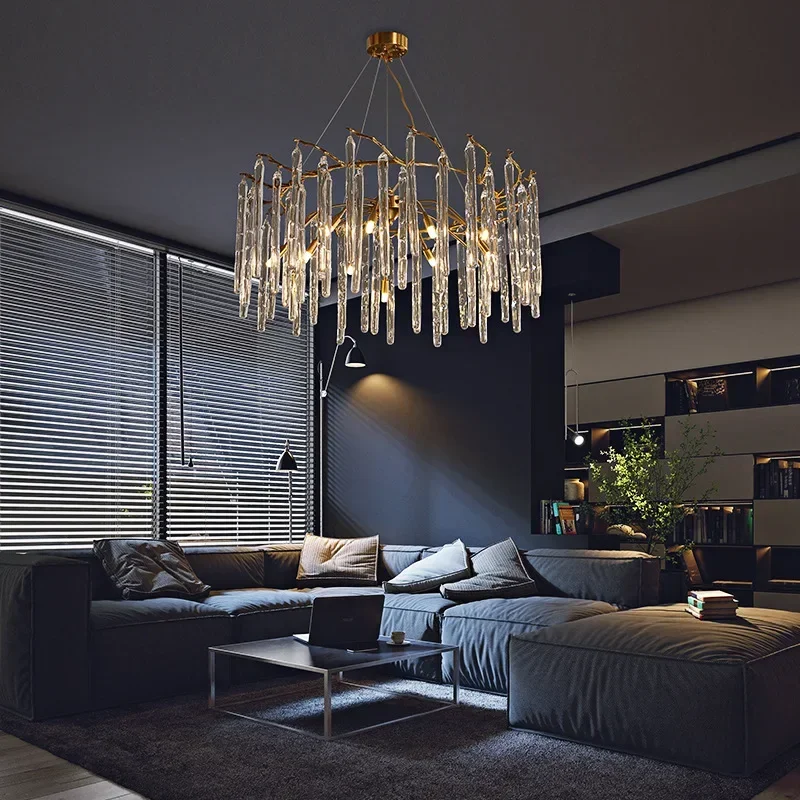 Lampu Langit-langit Kristal Wa - Interior Design Luxury Living Room ulasan dan harga