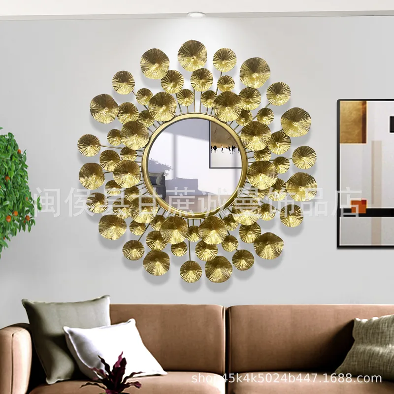 Cermin Dinding Logam Emas Gaya - Interior Design Luxury Living Room ulasan dan harga