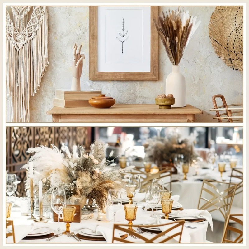 110 Buah Rangkaian Bunga Kerin - Dried Pampas Bundle ulasan dan harga