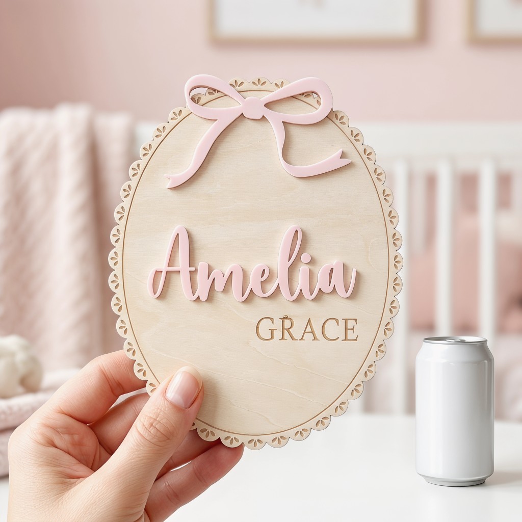 1Pc Plakat Nama Bayi Kayu deng - Interior Design Names ulasan dan harga