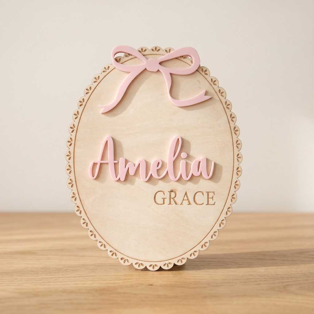 1Pc Plakat Nama Bayi Kayu deng - Interior Design Names ulasan dan harga