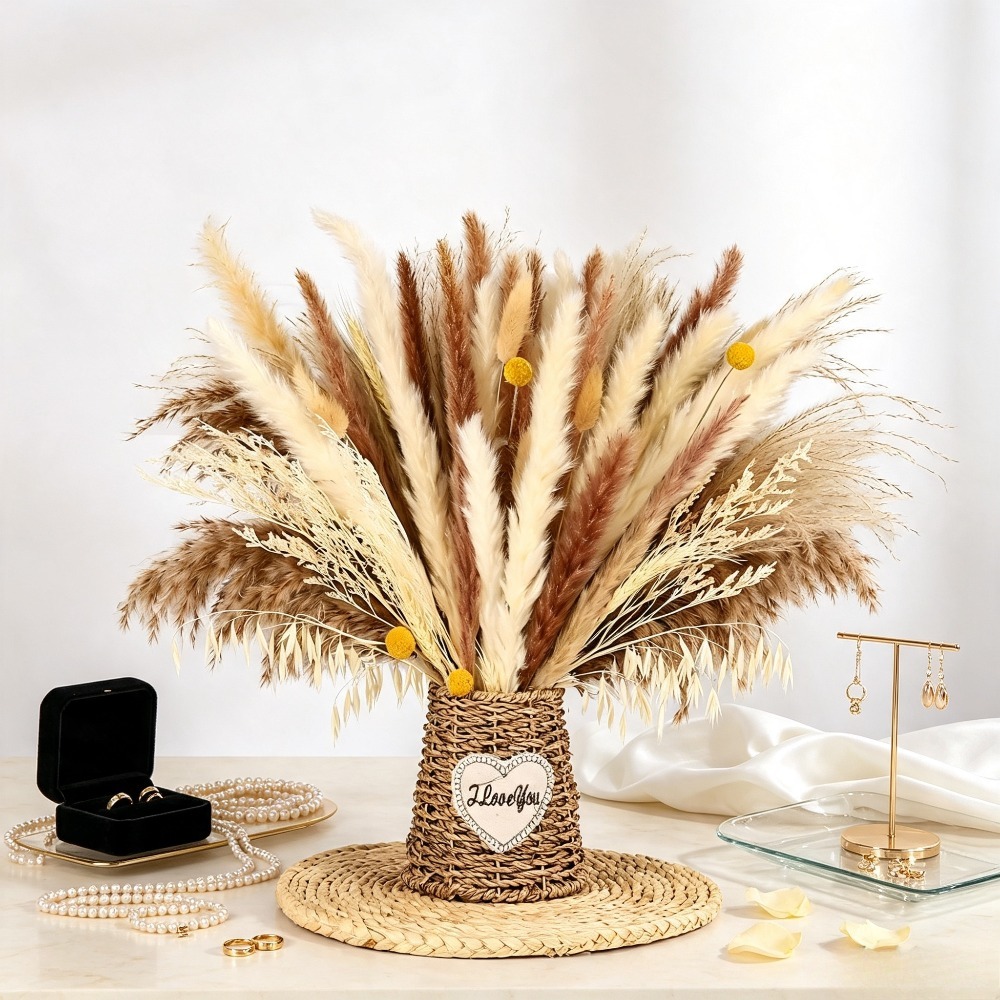 Buket Bunga Kering Campuran Al - Dried Pampas Bundle ulasan dan harga