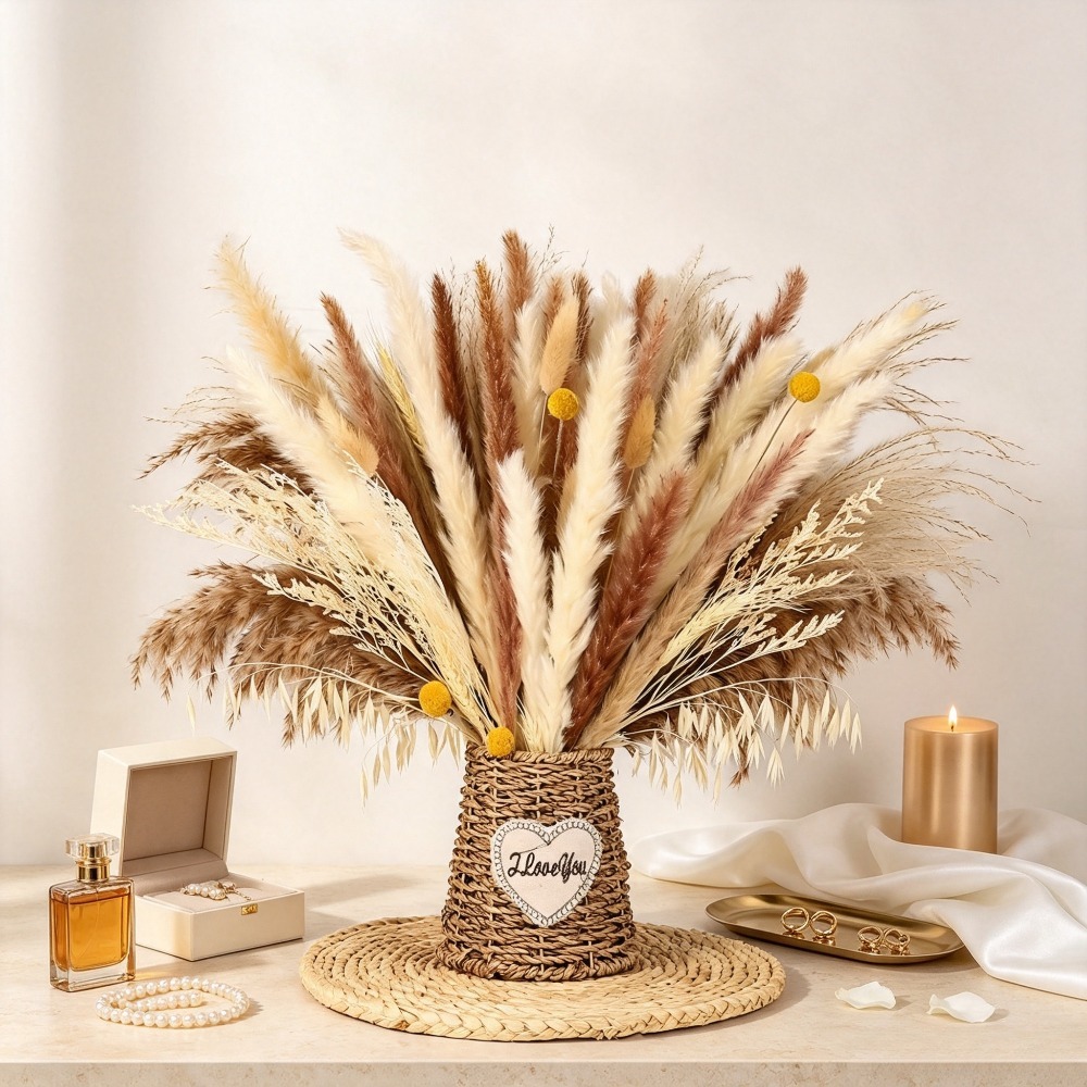 Buket Bunga Kering Campuran Al - Dried Pampas Bundle ulasan dan harga