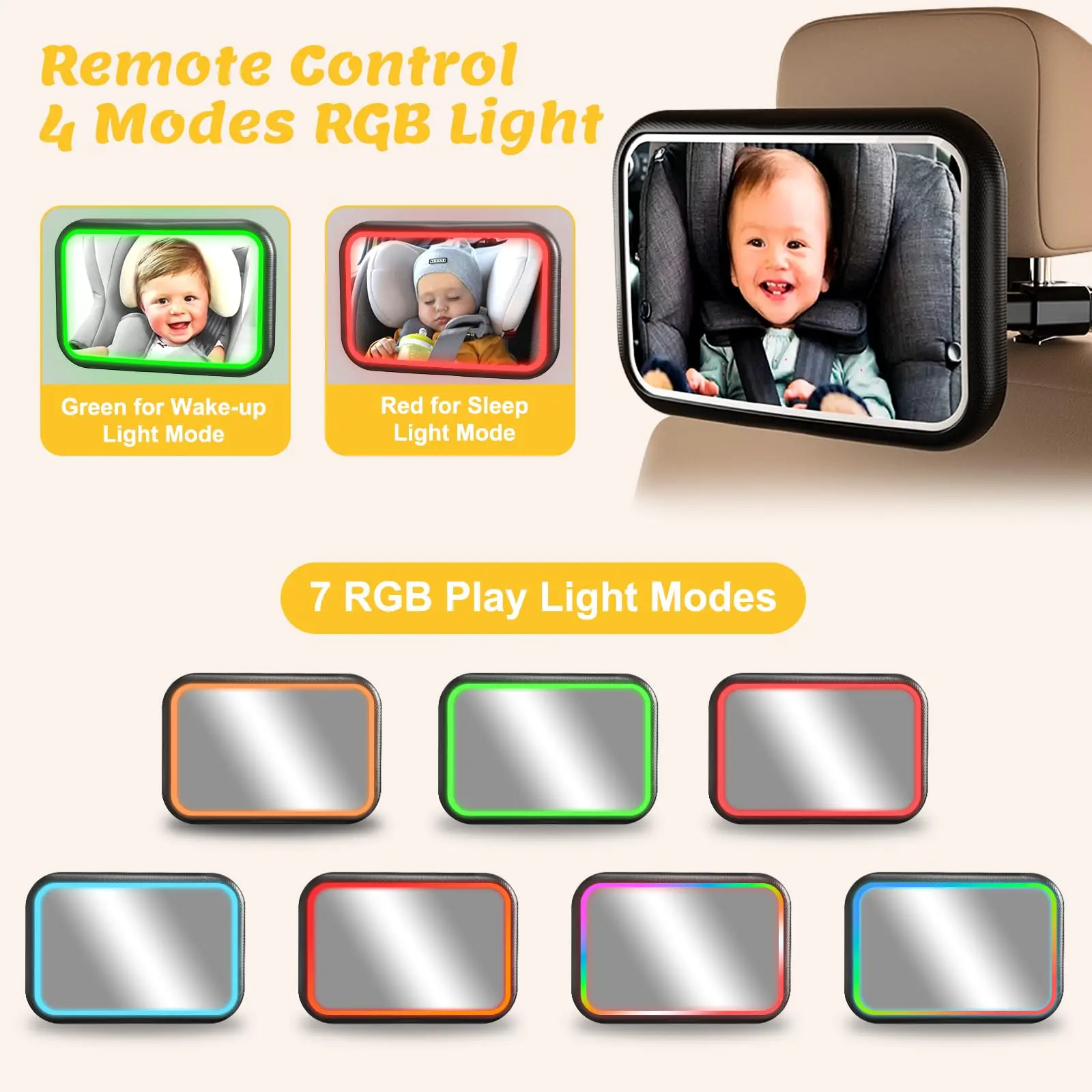Cermin Mobil Bayi dengan Lampu - Interior Design Remote ulasan dan harga