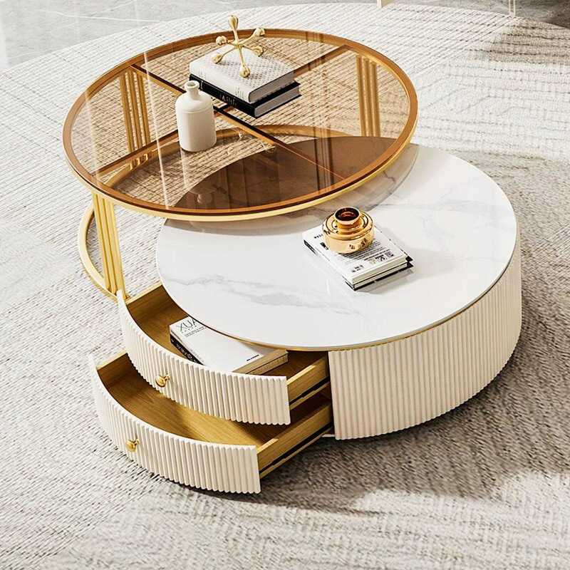 Set Meja Kopi Kayu Marmer Mewa - Interior Design Luxury Living Room ulasan dan harga